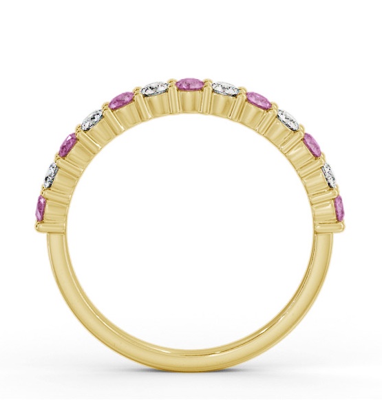 Half Eternity Pink Sapphire and Diamond 0.60ct Ring 9K Yellow Gold GEM104_YG_PS_THUMB1 