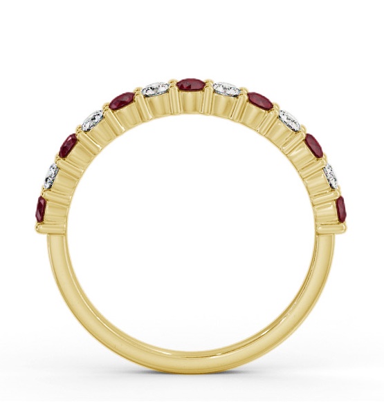 Half Eternity Ruby and Diamond 0.60ct Ring 18K Yellow Gold GEM104_YG_RU_THUMB1 
