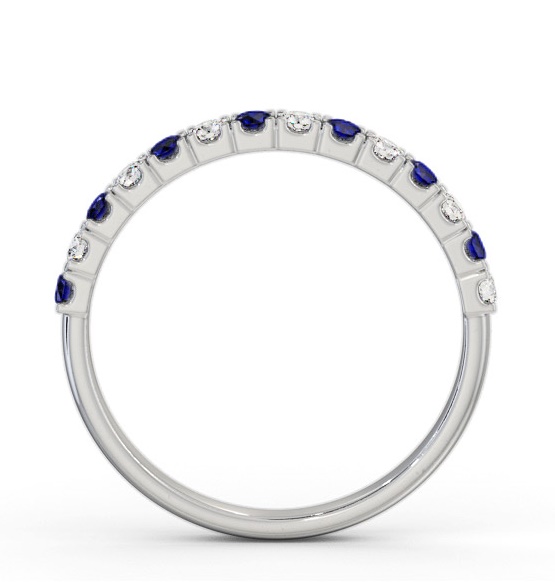 Half Eternity Blue Sapphire and Diamond 0.38ct Ring 18K White Gold GEM105_WG_BS_THUMB1 