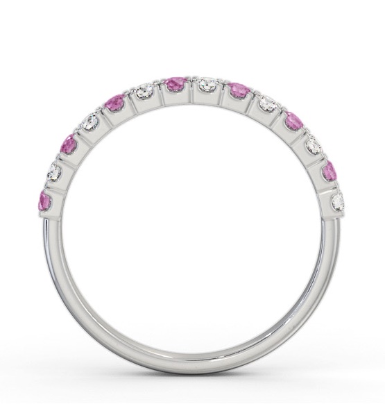 Half Eternity Pink Sapphire and Diamond 0.38ct Ring 18K White Gold GEM105_WG_PS_THUMB1 
