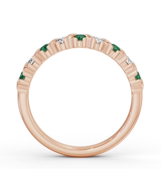 Half Eternity Emerald and Diamond 0.32ct Ring 9K Rose Gold GEM107_RG_EM_THUMB1 