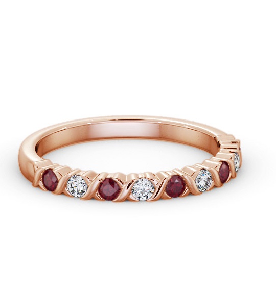 Half Eternity Ruby and Diamond 0.37ct Ring 18K Rose Gold GEM107_RG_RU_THUMB1