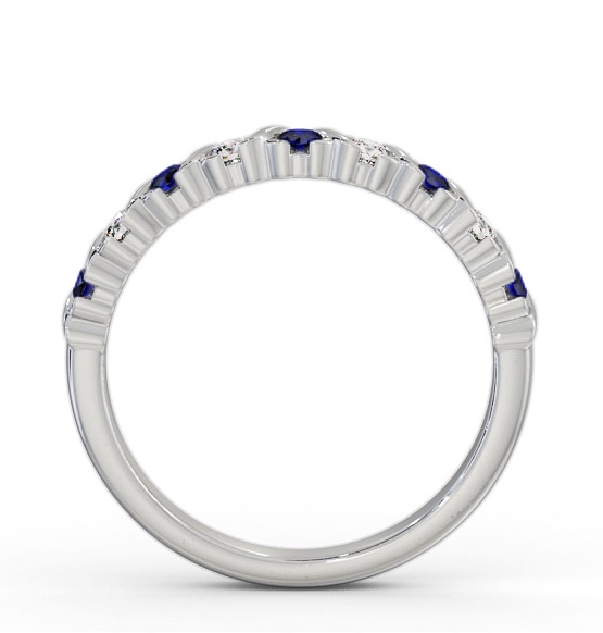 Half Eternity Blue Sapphire and Diamond 0.37ct Ring 18K White Gold GEM107_WG_BS_THUMB1 