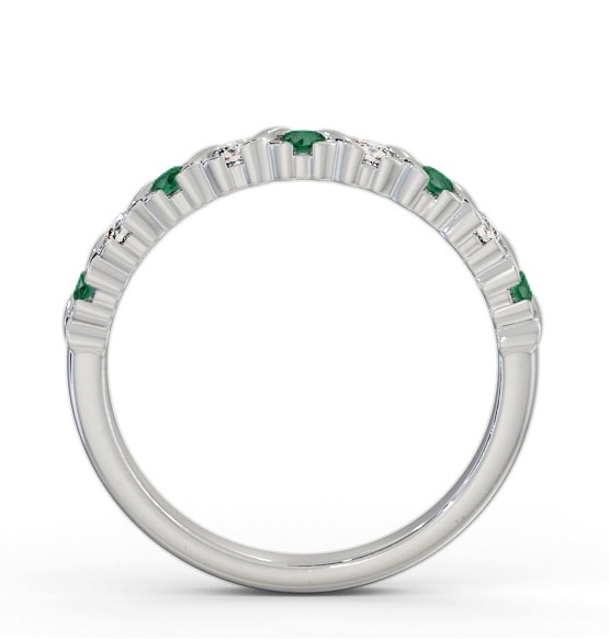 Half Eternity Emerald and Diamond 0.32ct Ring Platinum GEM107_WG_EM_THUMB1 