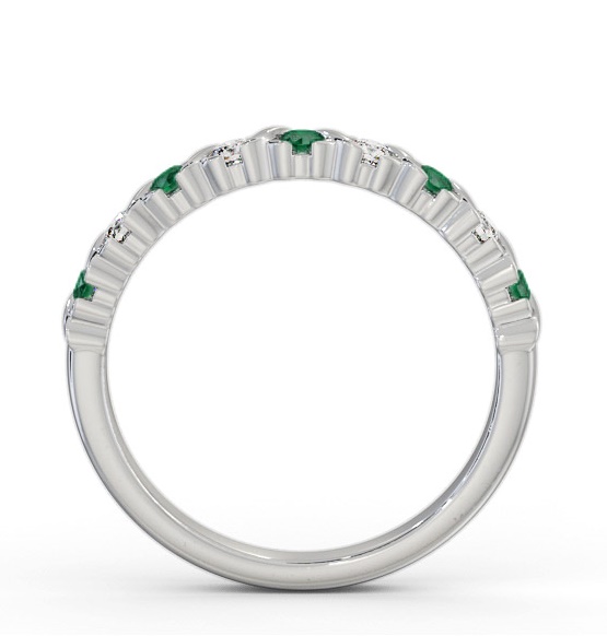 Half Eternity Emerald and Diamond 0.32ct Ring 18K White Gold GEM107_WG_EM_THUMB1 
