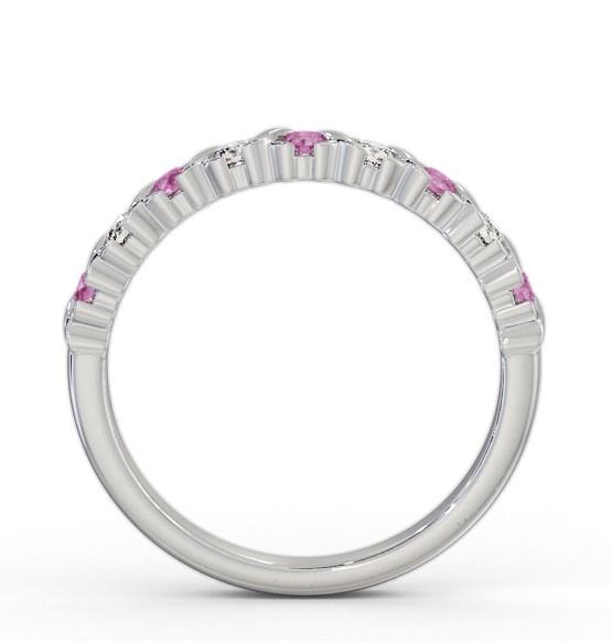 Half Eternity Pink Sapphire and Diamond 0.37ct Ring 18K White Gold GEM107_WG_PS_THUMB1 