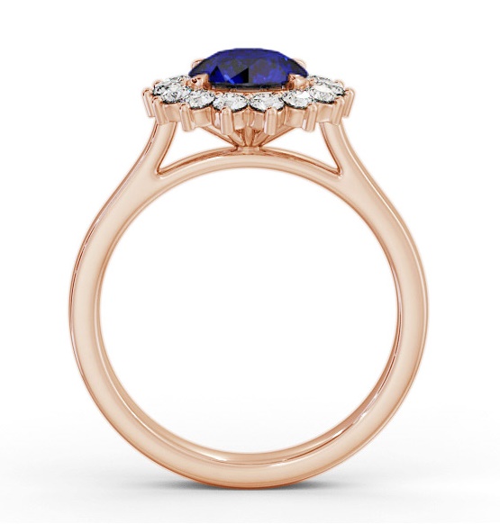 Cluster Blue Sapphire and Diamond 1.80ct Ring 18K Rose Gold GEM108_RG_BS_THUMB1 