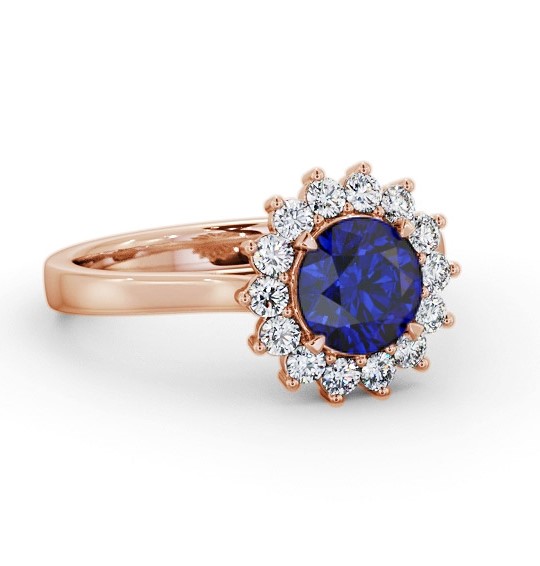 Cluster Blue Sapphire and Diamond 1.80ct Ring 9K Rose Gold GEM108_RG_BS_THUMB1