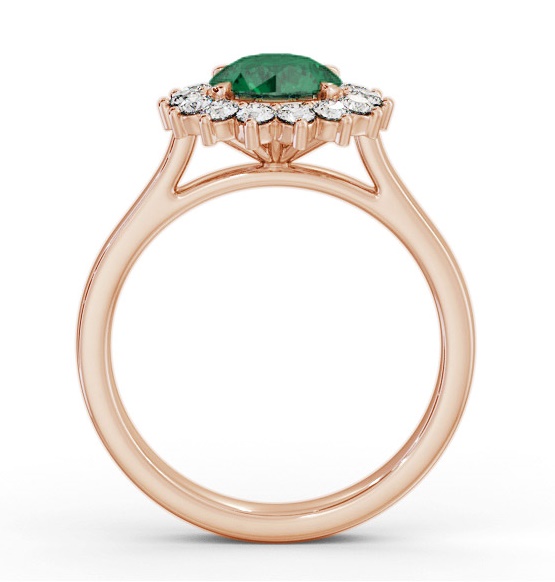 Cluster Emerald and Diamond 1.65ct Ring 18K Rose Gold GEM108_RG_EM_THUMB1 