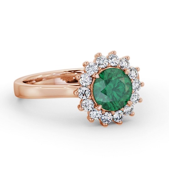 Cluster Emerald and Diamond 1.65ct Ring 18K Rose Gold GEM108_RG_EM_THUMB1