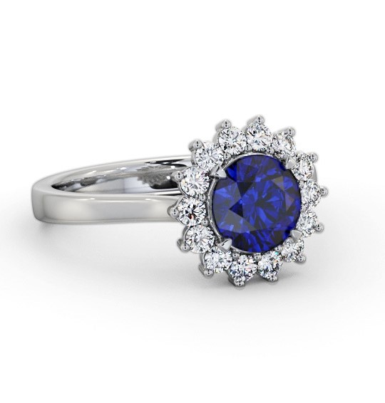 Cluster Blue Sapphire and Diamond 1.80ct Ring 18K White Gold GEM108_WG_BS_THUMB2 