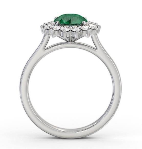 Cluster Emerald and Diamond 1.65ct Ring 9K White Gold GEM108_WG_EM_THUMB1 