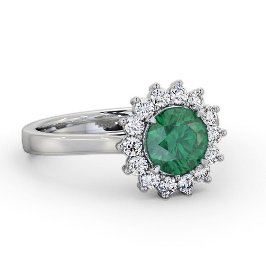 Cluster Emerald and Diamond 1.65ct Ring 18K White Gold GEM108_WG_EM_THUMB2 