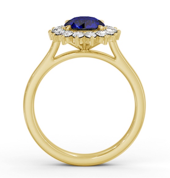 Cluster Blue Sapphire and Diamond 1.80ct Ring 18K Yellow Gold GEM108_YG_BS_THUMB1 