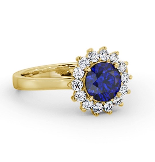 Cluster Blue Sapphire and Diamond 1.80ct Ring 9K Yellow Gold GEM108_YG_BS_THUMB1