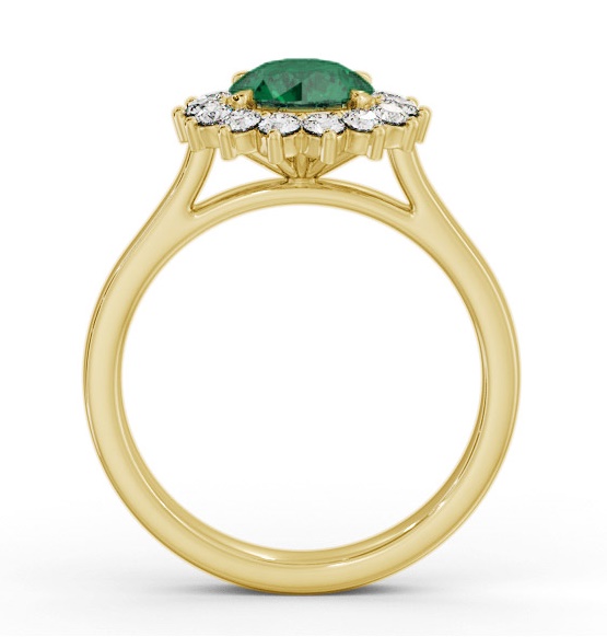 Cluster Emerald and Diamond 1.65ct Ring 9K Yellow Gold GEM108_YG_EM_THUMB1 