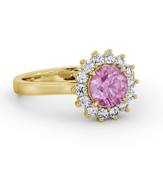 Cluster Pink Sapphire and Diamond 1.80ct Ring 9K Yellow Gold GEM108_YG_PS_THUMB1