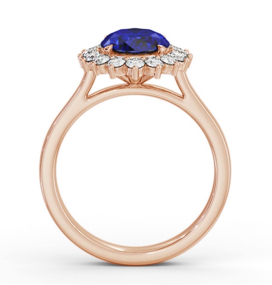 Cluster Blue Sapphire and Diamond 2.50ct Ring 9K Rose Gold GEM109_RG_BS_THUMB1 