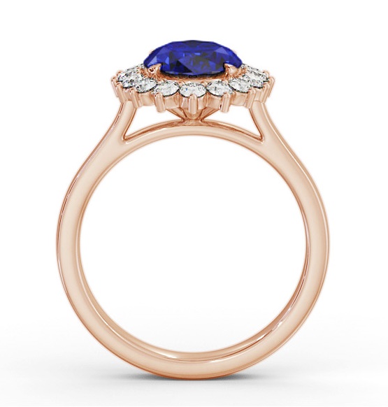Cluster Blue Sapphire and Diamond 2.50ct Ring 18K Rose Gold GEM109_RG_BS_THUMB1 