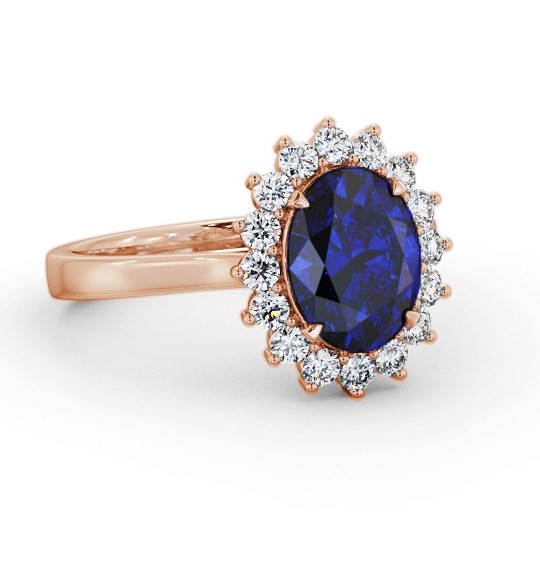 Cluster Blue Sapphire and Diamond 2.50ct Ring 18K Rose Gold GEM109_RG_BS_THUMB1