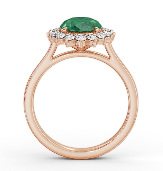 Cluster Emerald and Diamond 2.30ct Ring 18K Rose Gold GEM109_RG_EM_THUMB1 