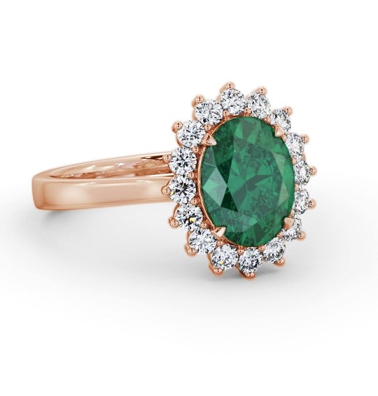 Cluster Emerald and Diamond 2.30ct Ring 9K Rose Gold GEM109_RG_EM_THUMB1