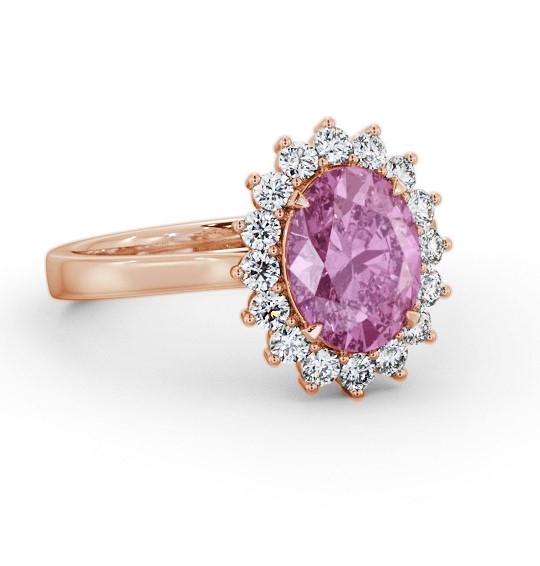 Cluster Pink Sapphire and Diamond 2.50ct Ring 9K Rose Gold GEM109_RG_PS_THUMB1