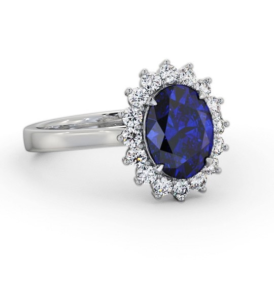 Cluster Blue Sapphire and Diamond 2.50ct Ring 18K White Gold GEM109_WG_BS_THUMB2 