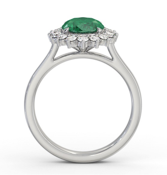 Cluster Emerald and Diamond 2.30ct Ring 9K White Gold GEM109_WG_EM_THUMB1 