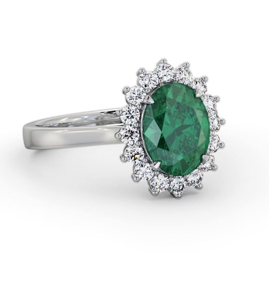 Cluster Emerald and Diamond 2.30ct Ring Palladium GEM109_WG_EM_THUMB1