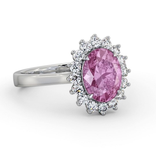 Cluster Pink Sapphire and Diamond 2.50ct Ring 18K White Gold GEM109_WG_PS_THUMB2 