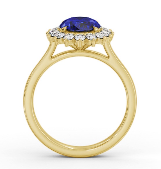 Cluster Blue Sapphire and Diamond 2.50ct Ring 18K Yellow Gold GEM109_YG_BS_THUMB1 