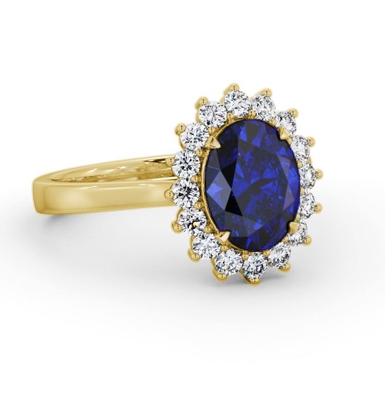 Cluster Blue Sapphire and Diamond 2.50ct Ring 18K Yellow Gold GEM109_YG_BS_THUMB1