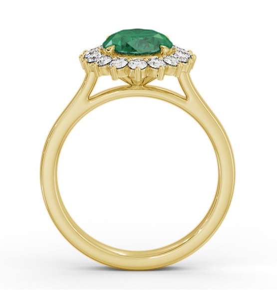 Cluster Emerald and Diamond 2.30ct Ring 18K Yellow Gold GEM109_YG_EM_THUMB1 