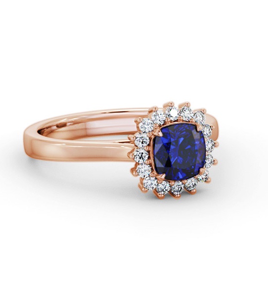 Cluster Blue Sapphire and Diamond 0.90ct Ring 18K Rose Gold GEM110_RG_BS_THUMB1