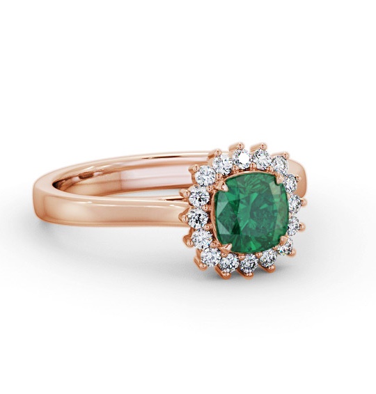 Cluster Emerald and Diamond 0.75ct Ring 9K Rose Gold GEM110_RG_EM_THUMB1