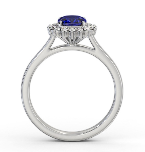 Cluster Blue Sapphire and Diamond 0.90ct Ring 18K White Gold GEM110_WG_BS_THUMB1 