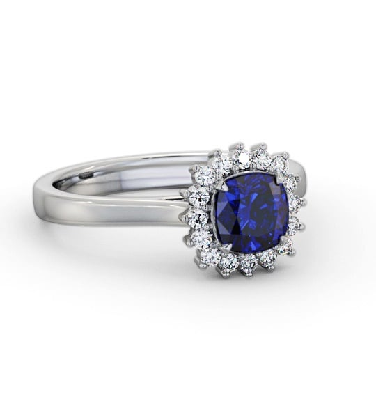 Cluster Blue Sapphire and Diamond 0.90ct Ring 18K White Gold GEM110_WG_BS_THUMB2 