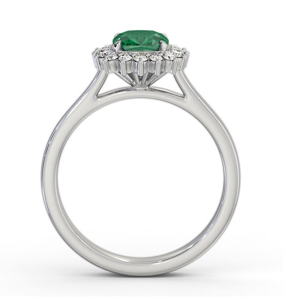 Cluster Emerald and Diamond 0.75ct Ring 18K White Gold GEM110_WG_EM_THUMB1 