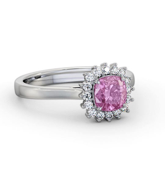 Cluster Pink Sapphire and Diamond 0.90ct Ring 18K White Gold GEM110_WG_PS_THUMB1