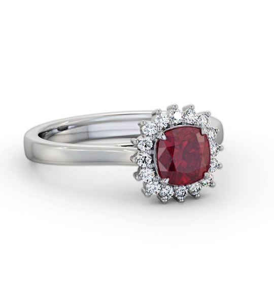 Cluster Ruby and Diamond 0.90ct Ring 18K White Gold GEM110_WG_RU_THUMB1