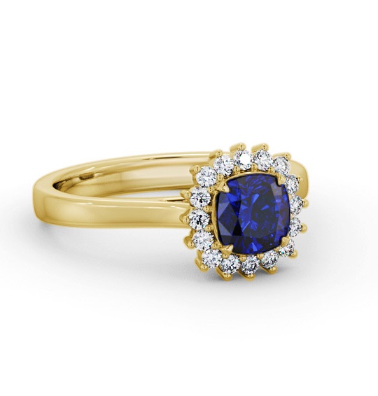 Cluster Blue Sapphire and Diamond 0.90ct Ring 9K Yellow Gold GEM110_YG_BS_THUMB1