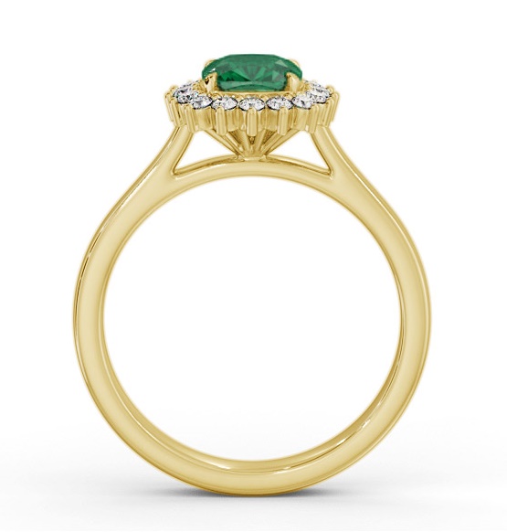Cluster Emerald and Diamond 0.75ct Ring 18K Yellow Gold GEM110_YG_EM_THUMB1 
