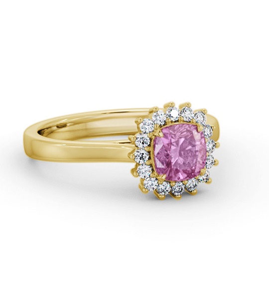 Cluster Pink Sapphire and Diamond 0.90ct Ring 18K Yellow Gold GEM110_YG_PS_THUMB1