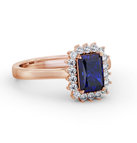Cluster Blue Sapphire and Diamond 1.45ct Ring 9K Rose Gold GEM111_RG_BS_THUMB1