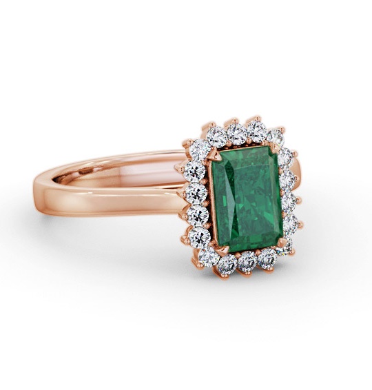 Cluster Emerald and Diamond 1.20ct Ring 9K Rose Gold GEM111_RG_EM_THUMB2 