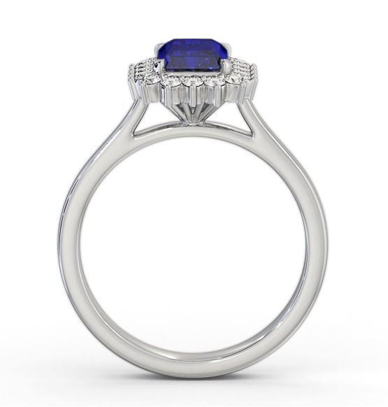 Cluster Blue Sapphire and Diamond 1.45ct Ring 18K White Gold GEM111_WG_BS_THUMB1 