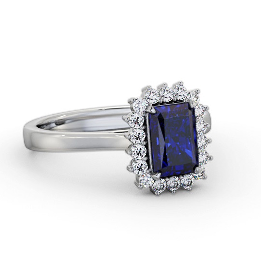 Cluster Blue Sapphire and Diamond 1.45ct Ring 9K White Gold GEM111_WG_BS_THUMB1