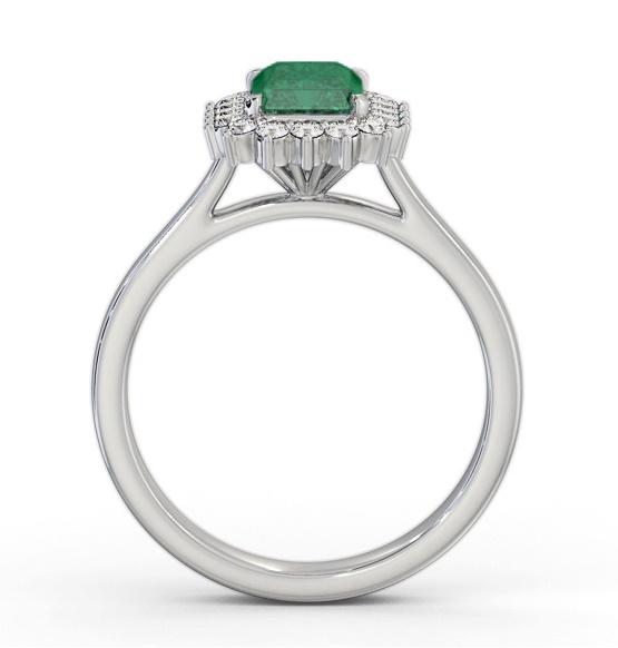 Cluster Emerald and Diamond 1.20ct Ring 9K White Gold GEM111_WG_EM_THUMB1 