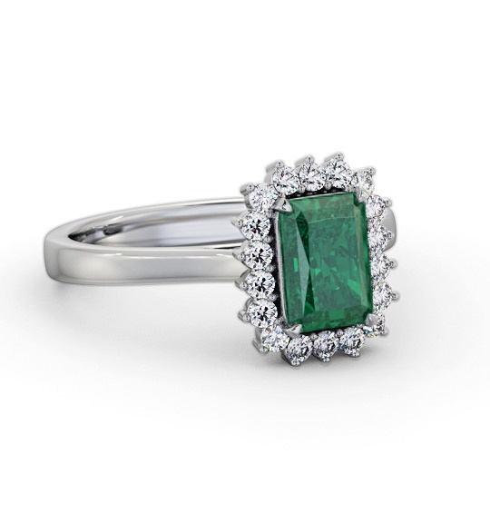 Cluster Emerald and Diamond 1.20ct Ring 18K White Gold GEM111_WG_EM_THUMB2 